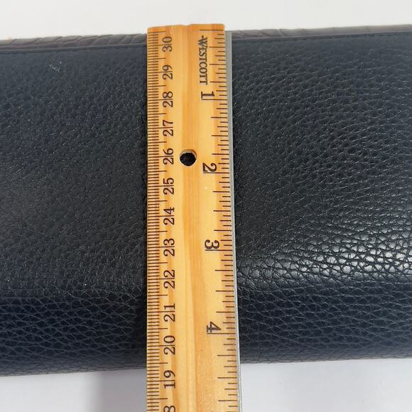 Brighton Wallet Checkbook Organizer Brown Black Leather Reptile Croc Motif - Picture 15 of 16